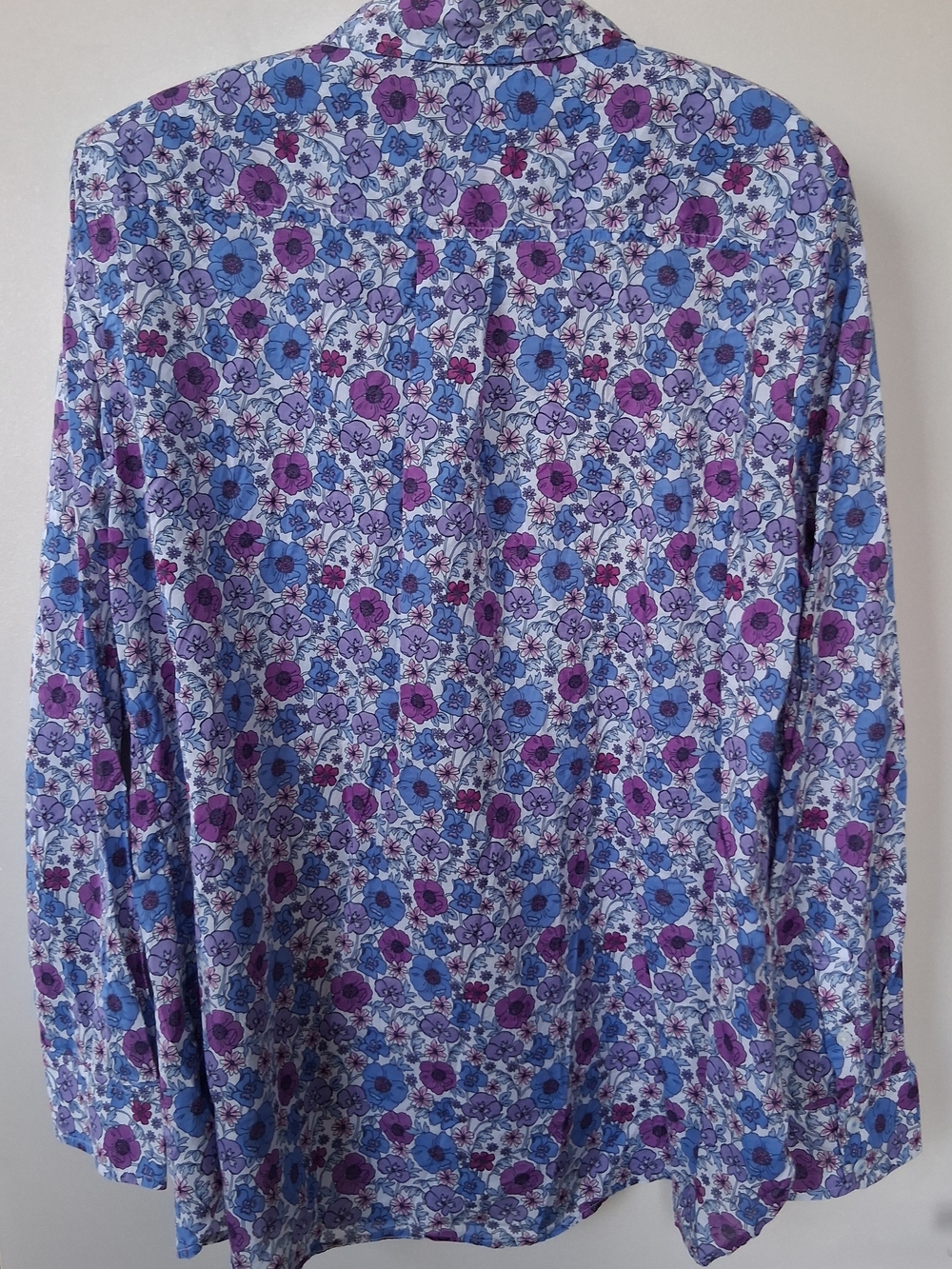 Talbots Womans Floral Button-Up Shirt in Blue & Purple - Picture 3 of 6